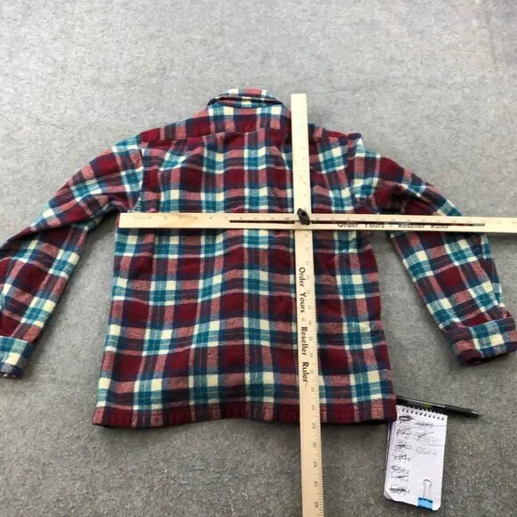 Vintage Pendleton Shirt Boys Medium Red Blue Plaid Flannel Virgin Wool USA * - Picture 7 of 9